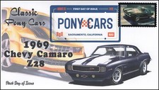 22-187, 2022 , Pony Cars, Digital Color Postmark, First Day Cover, 1969 Chevy
