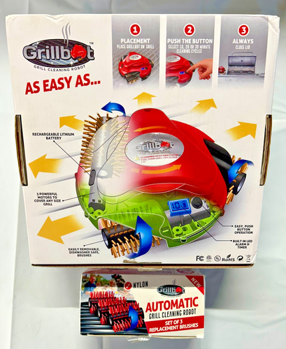 Grillbot Automatic Grill Cleaning Robot Plus Extra Set Of Nylon Brushes Cool - Picture 6 of 9