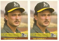 2 CARD 1984 DONRUSS TIM CONROY BASEBALL CARD LOT  #340