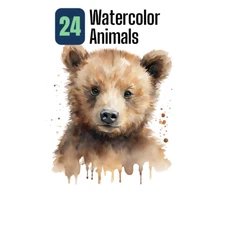 Printable Wall Artwork Collection Designs Watercolor Animals 24 High Quality
