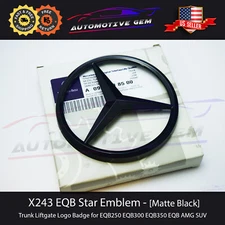 X243 EQB250 Mercedes MATTE BLACK Star Emblem Rear Trunk Lid Logo Badge EQB300