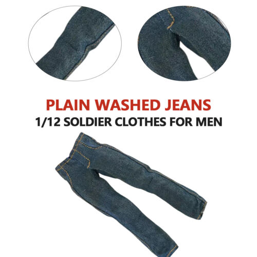 1/12 blaue Jeans Hose Hose Kleidung Modell für 6" männliche Actionfigur Körper Spielzeug - Bild 4 von 14