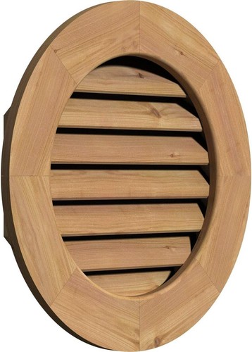 Ekena Millwork Gable Louver Vent 23" Round Unfinished Smooth Western Red Cedar - Picture 2 of 8