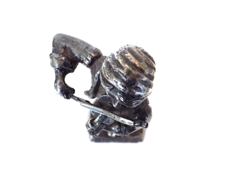 Figura Estatua Vintage Retro NORGE KRAGE NORUEGA Violinista Violinista Peltre! - Imagen 12 de 15