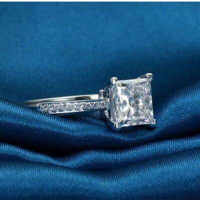 Princess Cut Lab-Grown/CVD Diamond Ring For Special Occation In 950 Platinum