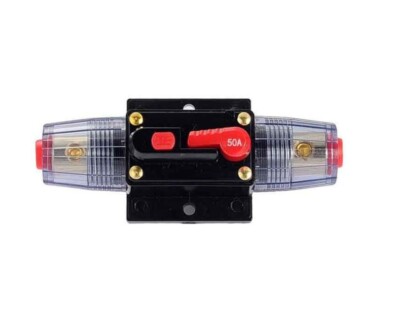 DC 12V 24V 50A Circuit Breaker Reset Fuse Waterproof Home Solar System Car Audio