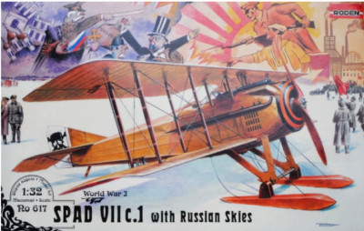 Spad VII C.1 With Russian Skies French - Model Kit 240 mm Scale 1/32 Roden 617
