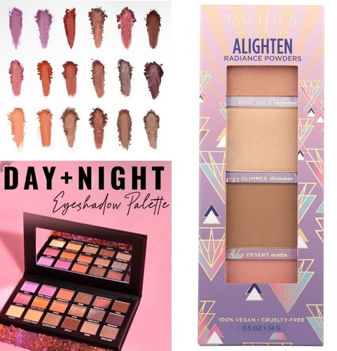Pacifica Alighten Radiance Highlighter Bronzer Blush Powder Quad & Eyeshadow Set