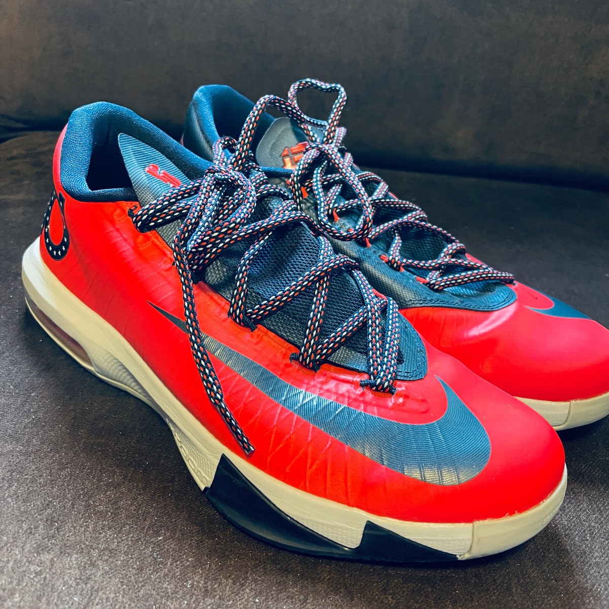 Kd Shoes Kd Red White And Blue Nike KD VI 599424-600 Men's