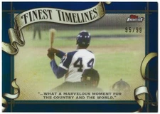 2024 Topps Finest Timelines Blue Refractor #FT-1 HOF Hank Aaron #95/99 - Braves
