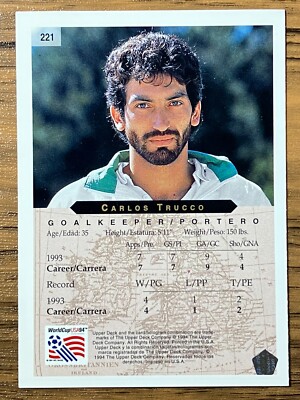 Upper Deck 1994 World Cup Bolivia Soccer Card #221 Carlos