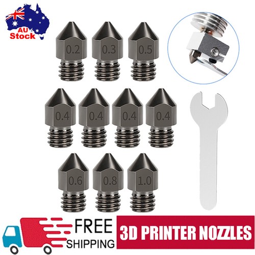 10Pcs Hardened Steel Extruder Nozzle kits for Creality CR-10 Ender 3 Pro Ender 5