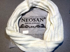 New Neosan Brand  Ivory Infinity Scarf Loose Knit Design 13”x24”