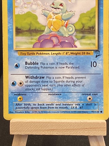 Pokemon Card Squirtle 93/130 Base Set 2 WOTC 1999-2000 Played Condition - Picture 4 of 12
