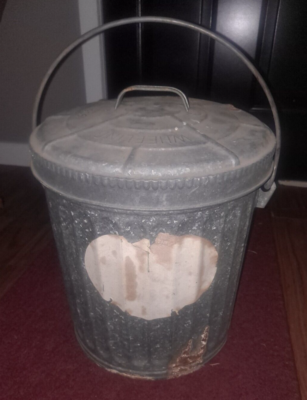 MCM 6 Gal Industrial Steampunk 906 WHEELING Galvanized Garbage