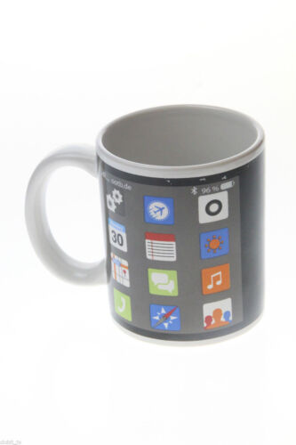 Ceramic Mug Smart Phone App Design Style Novelty Gift Coffee Tea Drinker Cup New - Picture 1 of 4