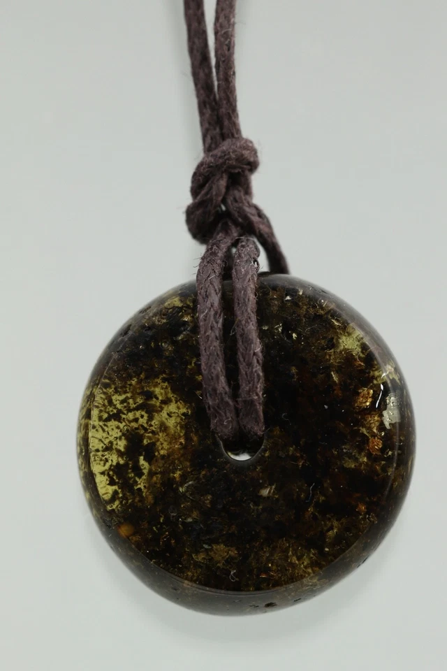 Colgante Cuerda Fósil TIERRA CIEMPIÉS Genuino ÁMBAR BÁLTICO Unisex 3g 211006-4 Foto 4 de 4