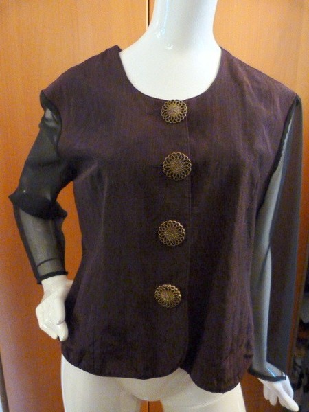 Jacke mit Chiffonärmel von Ecco, Gr. 40, schwarz