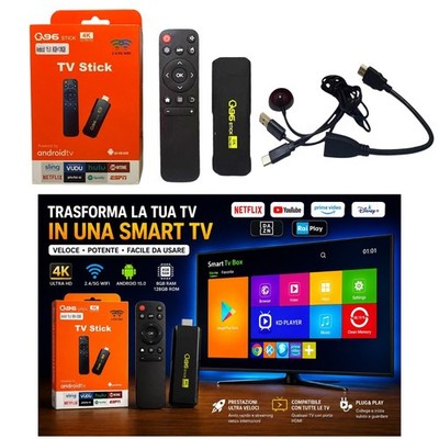Box Stick TV Android 15 8K HDR 128GB 8GB RAM Smart TV WiFi 5G HDMI