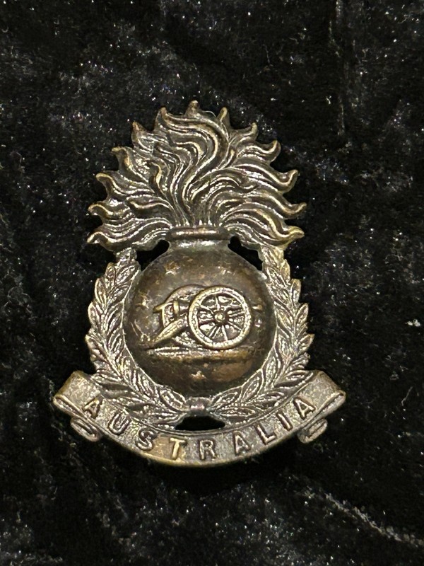 Original Rare Australian Field Artillery Collar Insignia 1900-1912 Era