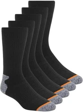 Weatherproof Vintage Men's Outdoor Crew Socks Shoe Size 6-12 Black 5 Pair