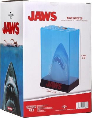 Collectible Jaws 3D Shark Poster Statue - Glossy Acrylic Display