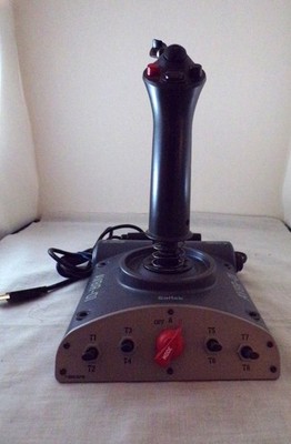 Saitek AV8R-01 USB Joystick PC Dual Throttle Flight Sim Stick Control Aviator