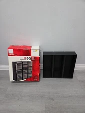 NIB Laserline 90 CD Shelf Storage Cabinet Black Case Rack CD90 Stackable & Wall