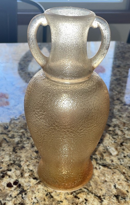 Vintage Turner Bros 1920-1929 Marigold Orange Peel Carnival Glass Urn Jug Bottle