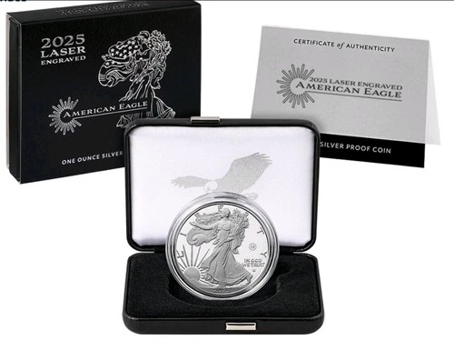 2025-W LASER ENGRAVED Proof American Silver Eagle w/ OGP SHIPS NOW!