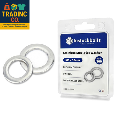 #ad #ad Instockbolt M8 X 16Mm OD Flat Washer 18 8 304 Stainless Steel Washers Flat 1 $8.99