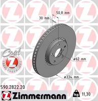 1X Zimmermann Bremsscheibe Coat Z 590.2822.20 FüR RC GS Lexus IS 3 200T ASC10