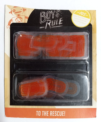 105 Piece Boys Rule Orange Plastic Letter Embellishment Craft Set (1''h each) NEW