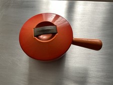 Ancien Poêlon,LE CREUSET,pot En Fonte Avec Couvercle,émaillé,art De La Table