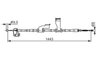 Zugdraht, Handbremse Bosch 1 987 482 836 Hyundai 597700X010