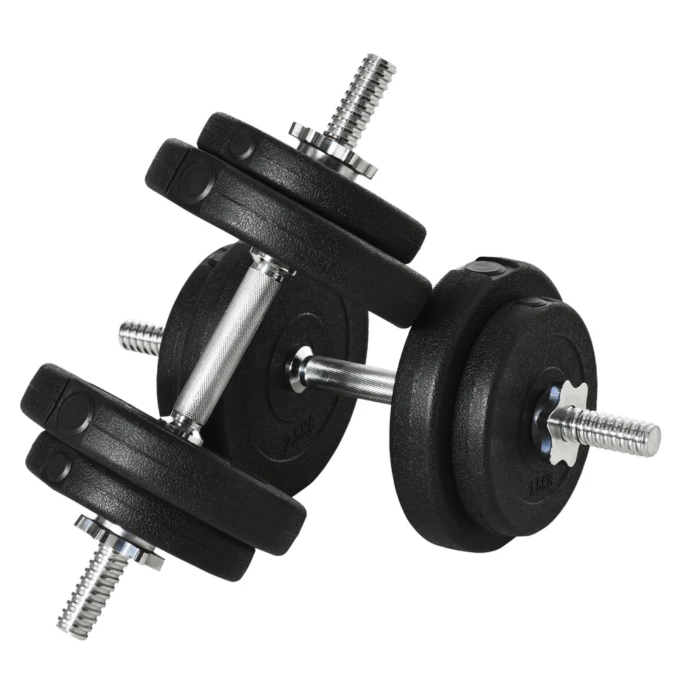 HOMCOM 20KG Adjustable Dumbbells Weight Set Hand Weight for Body Fitness, photo 1 of 5