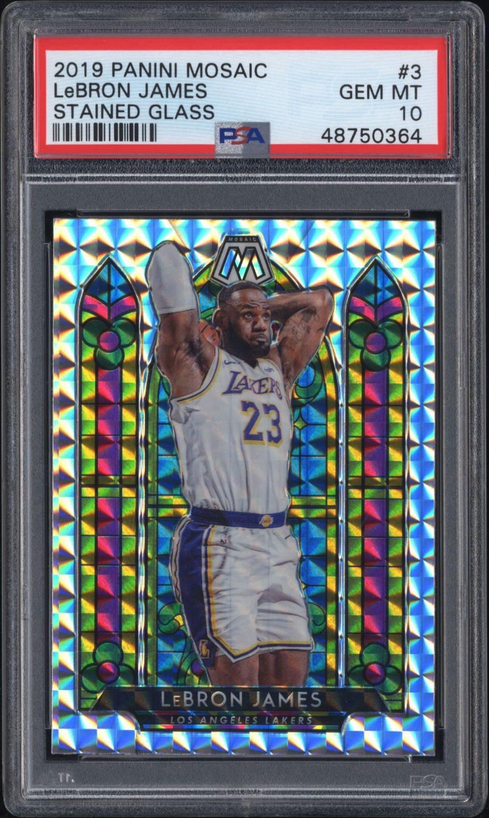 2019-20 Panini Mosaic - Stained Glass LeBron James #3 PSA 10