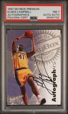 1997 SkyBox Premium Autographics ELDEN CAMPBELL Lakers Hard Signed Auto PSA NM 7