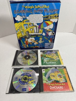 Microsoft The Magic School Bus Rainforest, Solar System, Dinosaurs, & Ocean CD