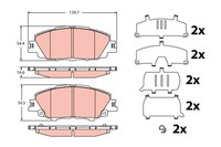 Bremsbelagsatz Scheibenbremse TRW GDB2394 FüR Toyota Corolla Yaris Cross Prius
