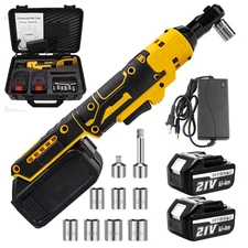 21V Cordless Electric Ratchet Wrench Set 3/8" 2PC Battery Compatible For Makita