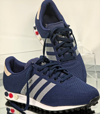 Adidas LA Trainer Mens Mesh Retro Running Trainers Navy Blue Silver UK 8.5