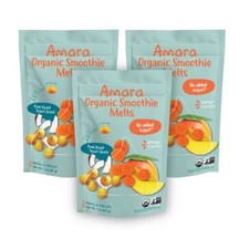 Amara Organic Smoothie Melts Mango Carrot Plant Based Yogurt Baby Snack - 1oz
