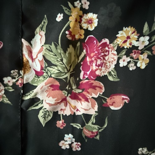 Women Floral Print Lightweight Chiffon Open Kimono jacket 3/4 sleeve - Picture 4 of 12