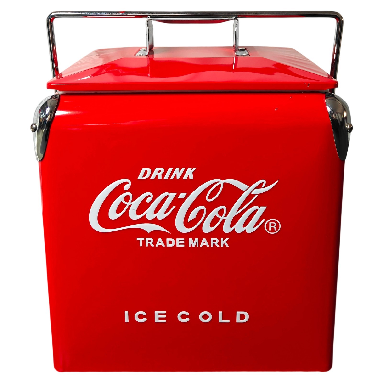 Coca-Cola Vintage 14Qt Metal Hard Cooler, Retro 18-Can Insul