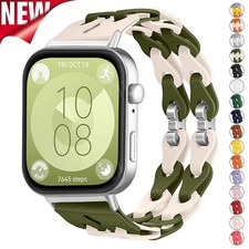 Chain Silicone Strap for Huawei Watch Fit 3/4/4 Pro Adjustable Replacement Band