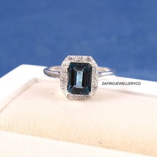 Blue Topaz Ring, December Birthstone, 925 Sterling Silver, Birthday Ring