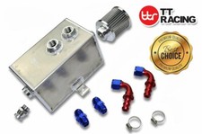 Silver Aluminium Oil 3l Catch Can Tank Kit An10 W Fittings Square Style -silver