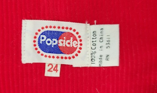 AJ) Vintage Popsicle Red Taxi Cab Corduroy Overalls Bibs Size 24 Months Cotton - Picture 7 of 7