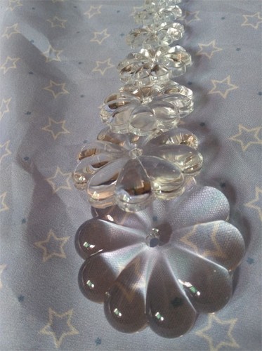 16-60MM Rosette Flower Chandelier Crystal Prism Hanging Pendant Wedding Decor - Picture 8 of 19
